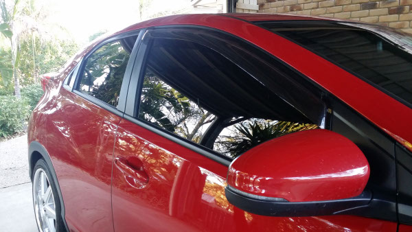 side view Honda Civic hatchback car windows tinted in Beenleigh Brisbane Australia