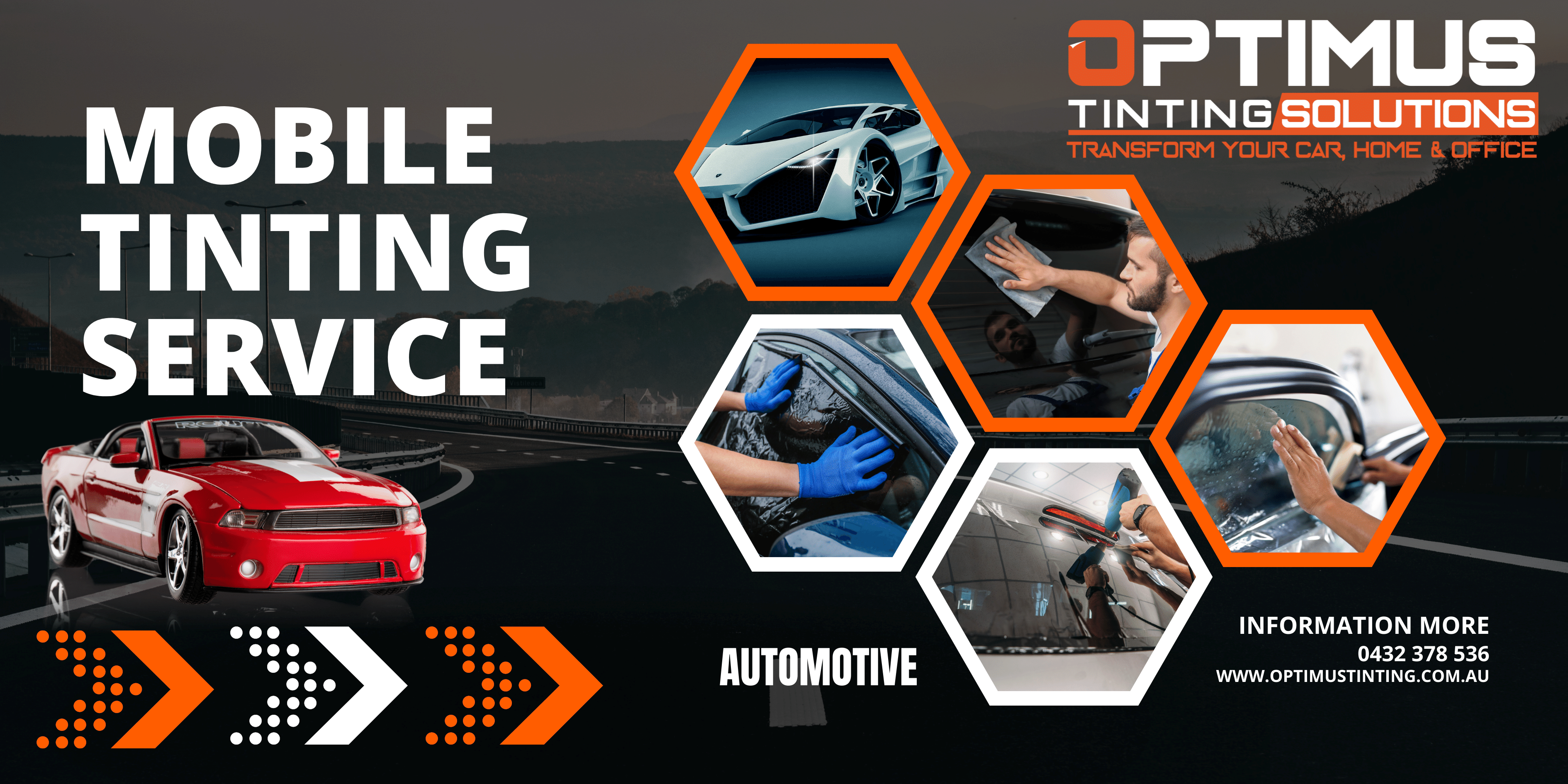 banner-for-optimus-tinting-mobile-window-tinting-page banner showing the mobile services that optimus tinting offer
